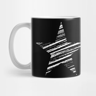 Distressed Grunge White Star Mug